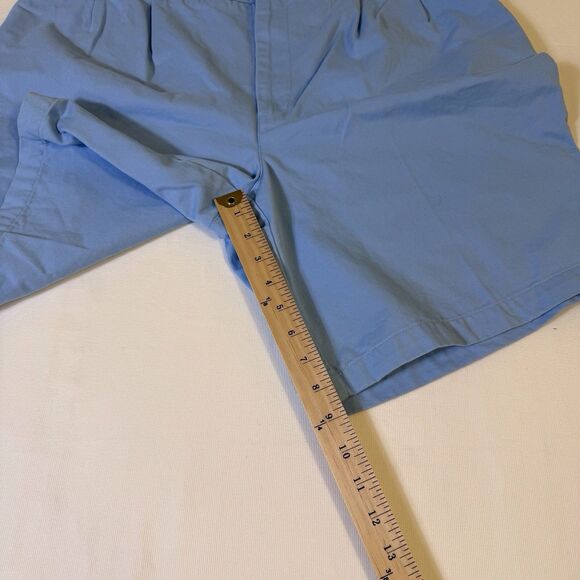 Men’s Lands End Sze 38 Light Blue Traditional Pleated Cotton Dress Shorts Preppy - Picture 7 of 7